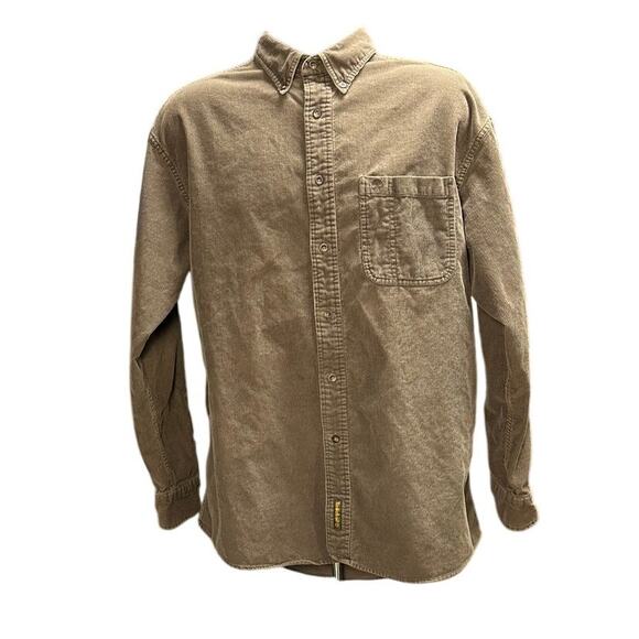 Timberland Olive Green Corduroy Long Sleeve Button Down Shirt Size L - Picture 1 of 8